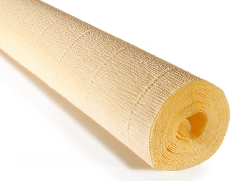 LCREATE LCREATE LCREATE Cartotecnica Rossi 140g 10 Inch Wide 8.2ft Long Italian Crepe Paper Rollfor Wedding Ceremony Various Large Festivals Decoration (Cream Yellow（977）) - Image 1